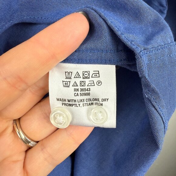 Tommy Hilfiger Men's Regular Fit THFlex Dress Shirt, Royal Blue, Size XL - Picture 6 of 7